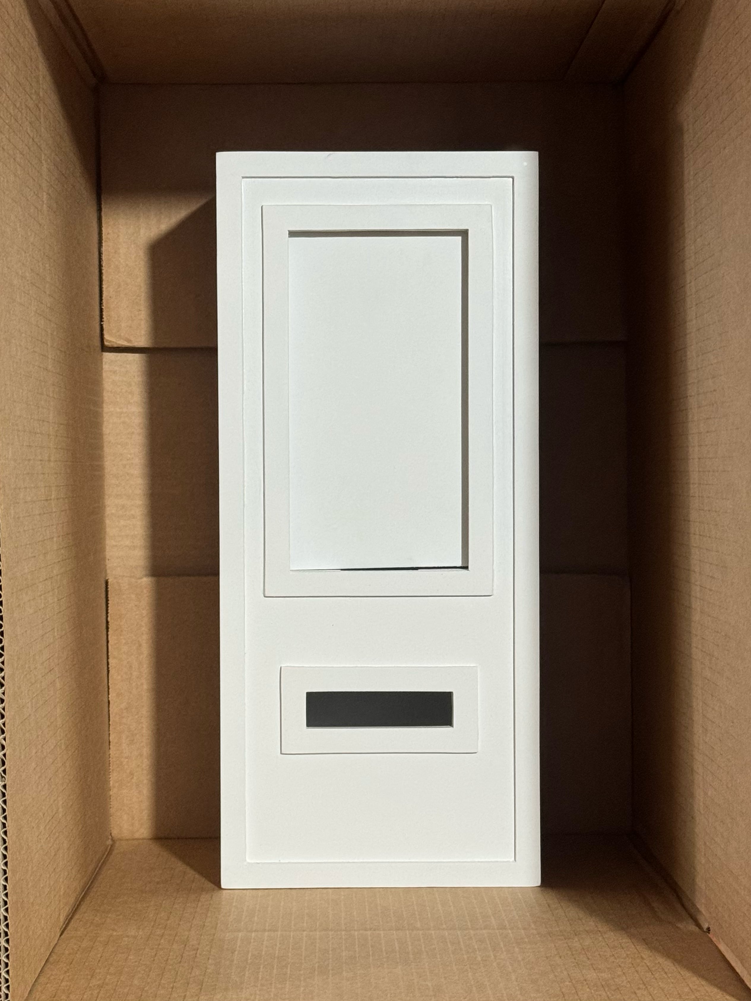 The Receipt Booth packed inside its shipping crate